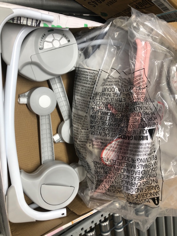 Photo 3 of Ingenuity Comfort 2 Go Compact Portable 6-Speed Baby Swing with Music, Folds for Easy Travel - Flora the Unicorn (Pink), 0-9 Months