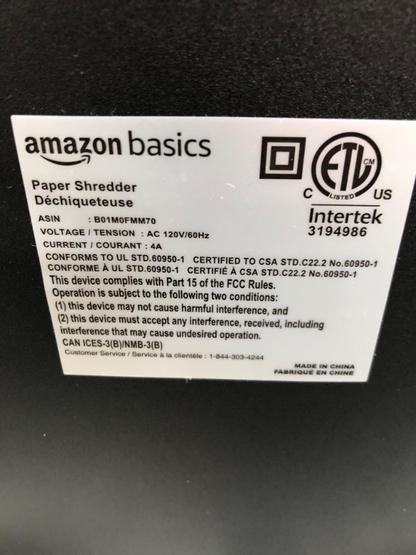 Photo 4 of Amazon Basics 15-Sheet Cross-Cut Paper, CD Credit Card Office Shredder 15 Sheet - original model Shredder