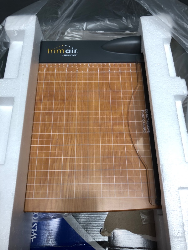 Photo 2 of Westcott 12'' TrimAir Anti-Microbial Wood Guillotine Paper Cutter & Paper Trimmer, 30 Sheet (15106) 12-inch