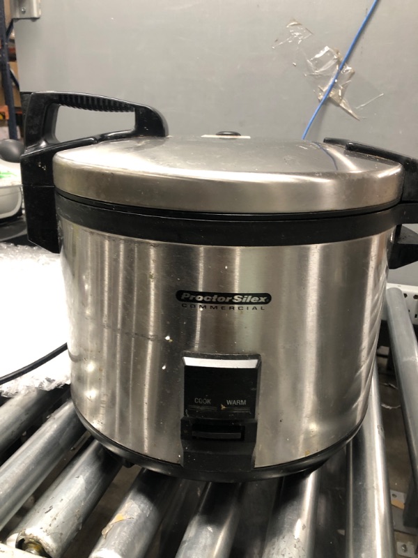 Photo 2 of ***TESTED /POWERS ON***Hamilton Beach Proctor Silex Commercial 37560R Rice Cooker/Warmer, 60 Cups Cooked Rice, Non-Stick Pot, Hinged Lid, Stainless Steel Housing