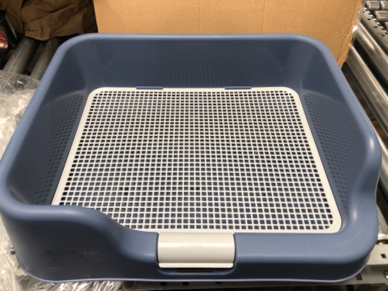 Photo 2 of [PS KOREA] Indoor Dog Potty Tray – With Protection Wall Every Side For No Leak, Spill, Accident - Keep Paws Dry And Floors Clean! 100% Satisfaction (Blue) Tray Only Blue