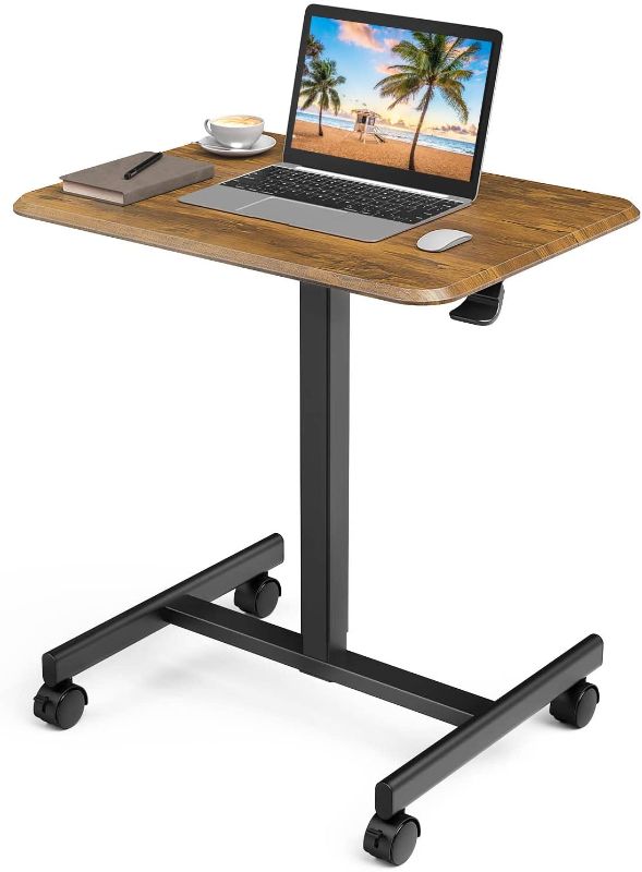 Photo 1 of Small Standing Desk Mobile Standing Desk Adjustable Height, Mobile Portable Rolling Laptop Desk on Wheels Small Adjustable Desk for Home Office