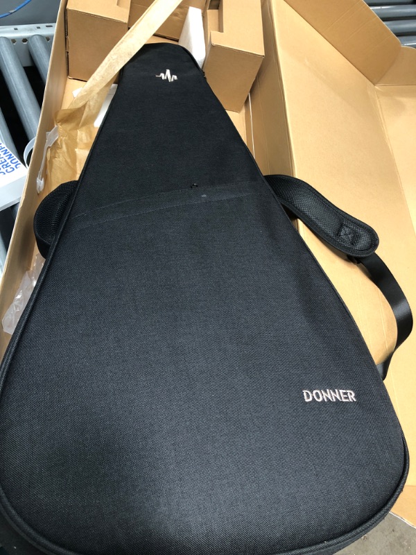 Photo 9 of Donner Carbon Fiber Acoustic Guitar, 38 Inch Travel Acoustic Guitar Kits with Bag, Extra Strings, Exclusive Accessories - RISING-G PRO, Black