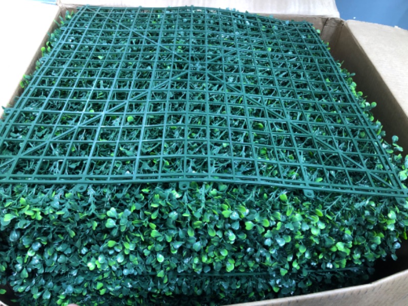 Photo 1 of 12Pcs Boxwood Panels- 16"x24" Boxwood Hedge Wall Panels, Grass Wall Backdrop for 31 SQ Feet Per Boxwood Hedge Set UV Protected Privacy Hedge Screen Faux Boxwood for Outdoor, Indoor, Fence, Garden
