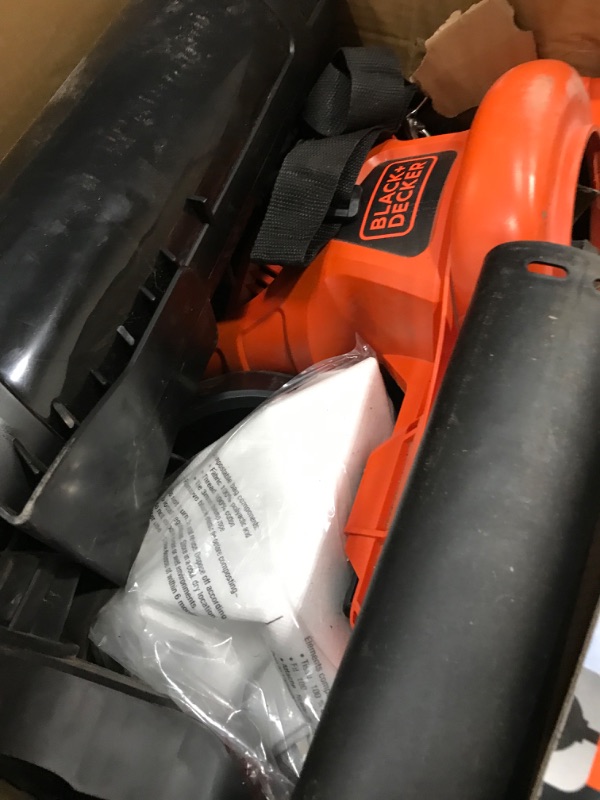 Photo 3 of **used item- full of dirt**
BLACK+DECKER Leaf Blower & Leaf Vacuum, 