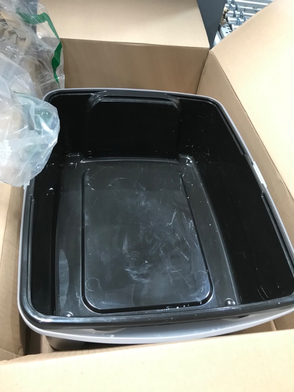 Photo 2 of **used item**
IRIS USA Cat Litter Box, High Sided and Enclosed Kitty Litter Box with Scoop Open Top - Black