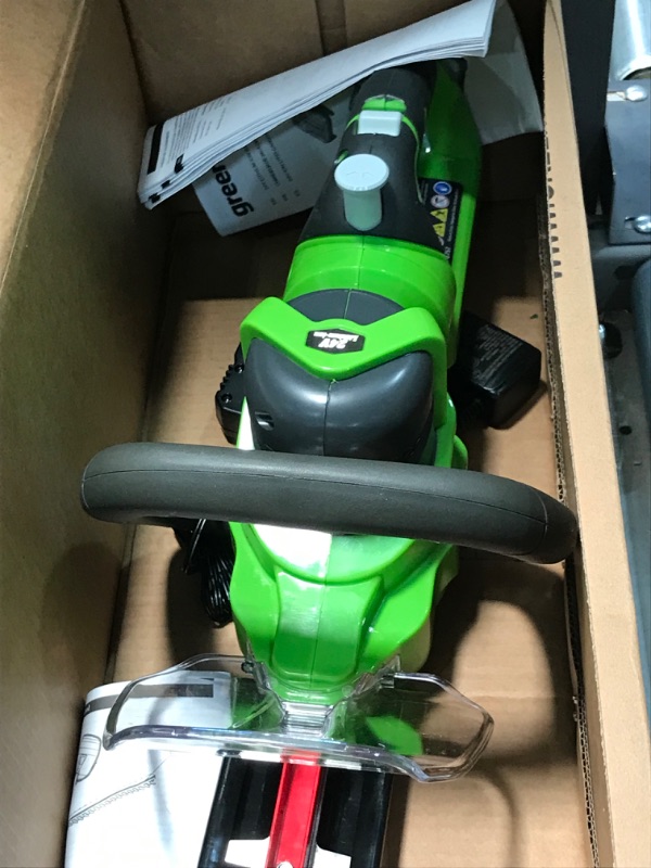 Photo 3 of **used item- missing battery**
Greenworks 24V 22" Cordless Hedge Trimmer, 2.0Ah Battery and Charger Included