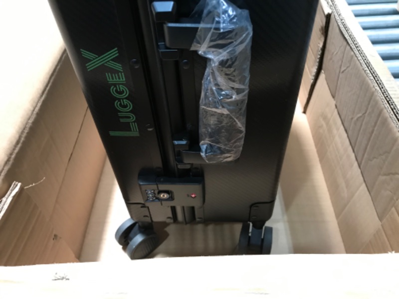 Photo 4 of 
LUGGEX Carbon Fiber Aluminum Luggage, Smart TSA 20" No Zipper Suitcase-black