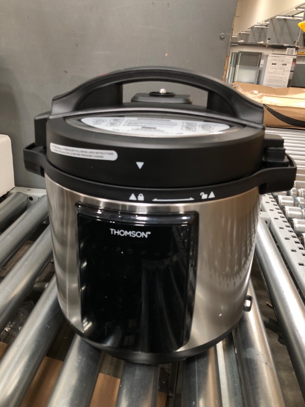 Photo 2 of Thomson TFPC607 9-in-1 Pressure Cooker and Air Fryer with Dual Lid, Slow Cooker and More, Digital Touch Display, 6.5 QT Capacity, Included Cooking Accessories - Stainless Steel
