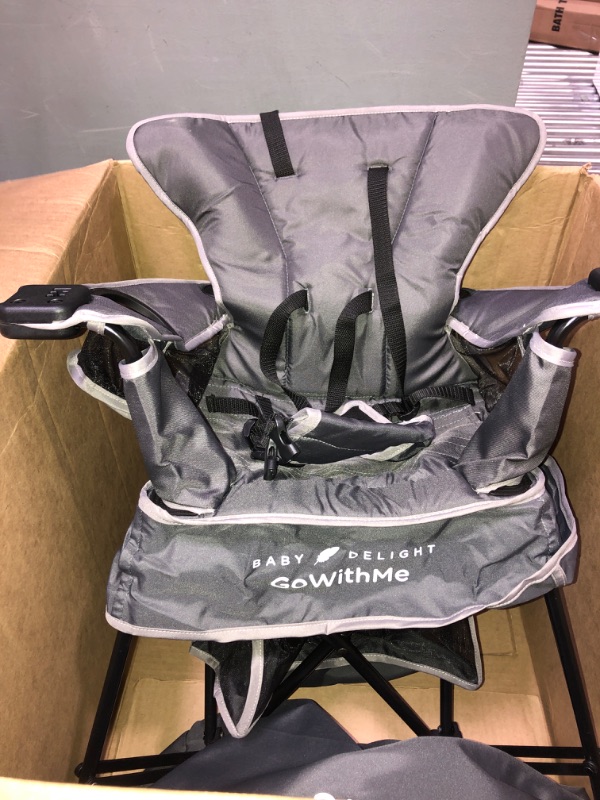 Photo 2 of Baby Delight Go with Me Venture Portable Chair | Indoor and Outdoor | Sun Canopy | 3 Child Growth Stages | Grey Venture Deluxe, Grey