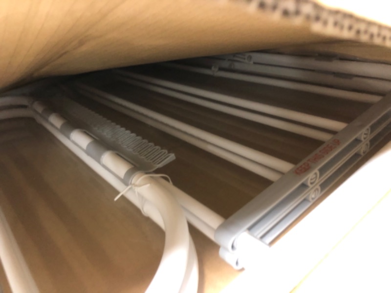 Photo 1 of SONGMICS Clothes Drying Rack, with Sock Clips, Stainless Steel Laundry Rack, Foldable, Space-Saving, Free-Standing Indoor Airer, with Height-Adjustable Gullwings, White and Gray ULLR052W02 White + Gray