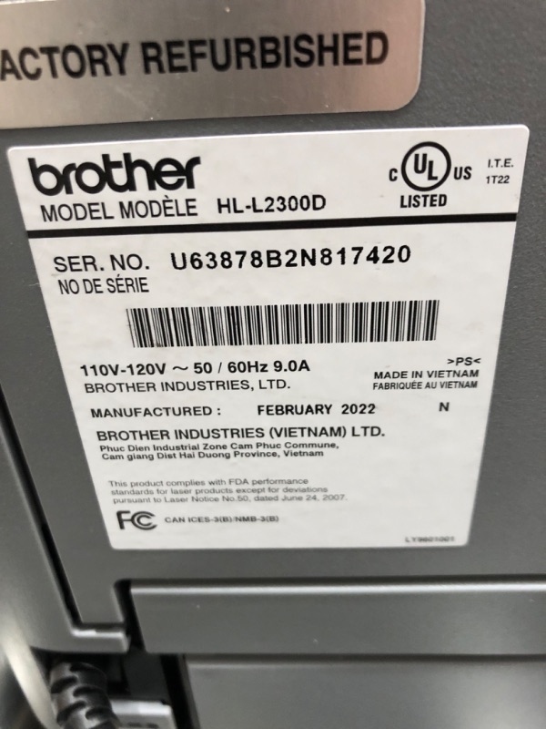 Photo 3 of Brother HL-L2300D Monochrome Laser Printer with Duplex Printing
