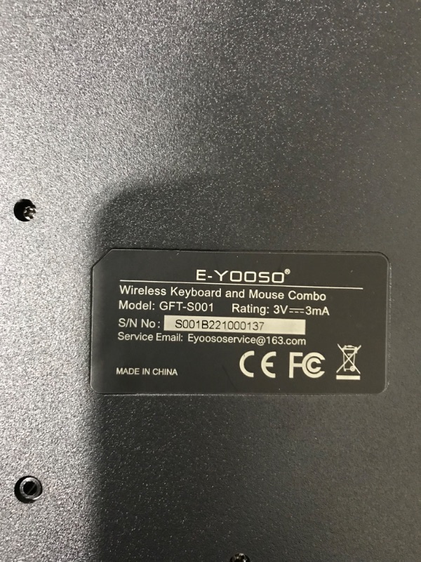 Photo 4 of *** USED IN GOOD CONDITION *** Wireless Keyboard and Mouse Combo, E-YOOSO 18 Months Battery Life Cordless Keyboard, 2.4G Full-Sized Ergonomic Keyboard with Wrist Rest, 3-Level DPI Mouse, Black Quiet Keyboard for Computer, Mac, PC