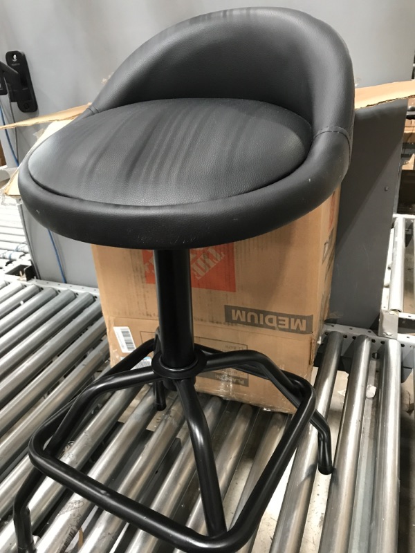 Photo 2 of **** USED MISSING HARDWARE **** Performance Tool W85011 Pneumatic Adjustable Swivel Bar Stool with Back Support for Home, Bar, and Shop, Black, 26 to 32 inches High Pneumatic Swivel Bar Stool