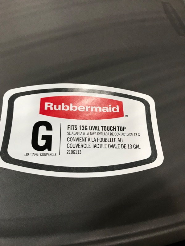 Photo 1 of *** SHIPPING DAMAGE TO TRASH CAN *** Rubbermaid Spring Top Kitchen Bathroom Trash Can with Lid, 13 Gallon Gray Plastic Garbage Bin, 49.2-liter
