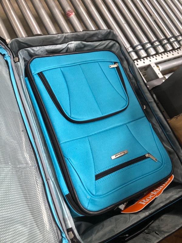 Photo 4 of *** SEE NOTES*** Rockland Journey Softside Upright Luggage Set,Expandable, Turquoise, 4-Piece (14/19/24/28)
