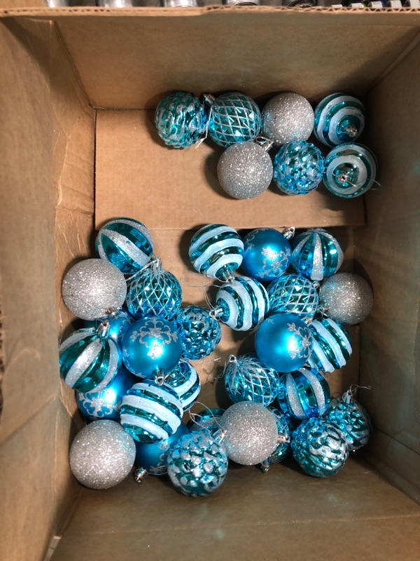 Photo 1 of 35 christmas decor balls blue and ewhite
