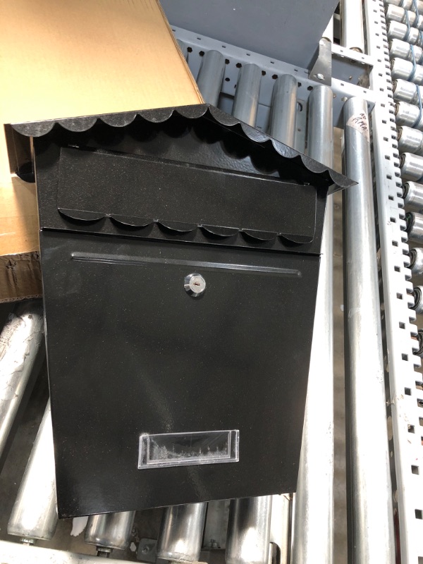 Photo 2 of **MISSING KEY**Outdoor Wall Mount Lockable Mailbox - Made from Galvanized Metal - Great for Commercial, Rural, Home & Office Use - Easy to Install lockbox with a Slot Secure Lock - Includes 2 keys - Black