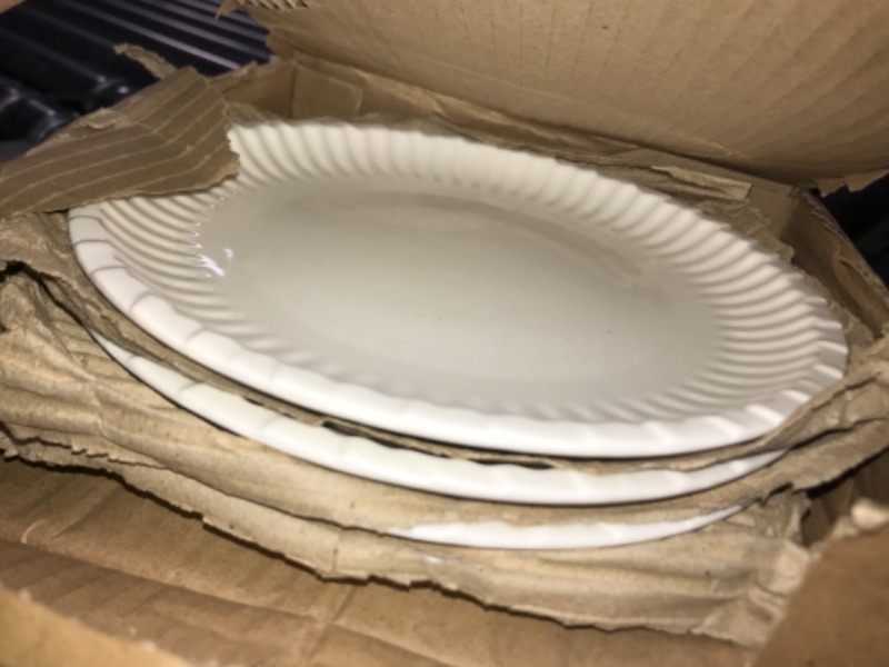 Photo 1 of 4 pc white ceramic dining plates 