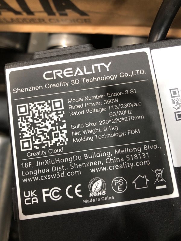 Photo 5 of Creality Ender-3 S1 3D Printer + 5 X 1KG Black Sunlu PLA 3D Printer Filament
