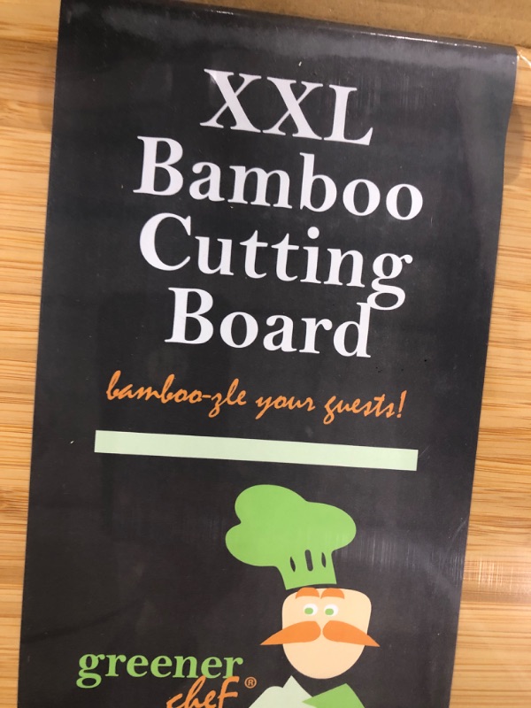 Photo 3 of 24 x 18 Inch XXL Extra Large Bamboo Cutting Board – Wooden Carving Board for Turkey, Meat, Vegetables, BBQ - Single Tone 2XL - 24 x 18 Inches Single-Tone