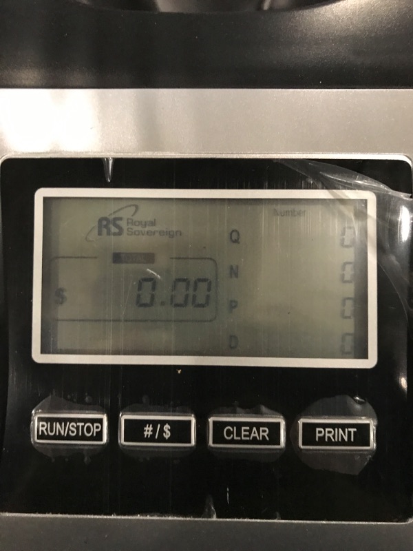 Photo 3 of USED. Royal Sovereign 4 Row Electric Coin Counter with Patented Anti-Jam Technology & Digital Counting Display (FS-44N), Black FS-44N FS-44N