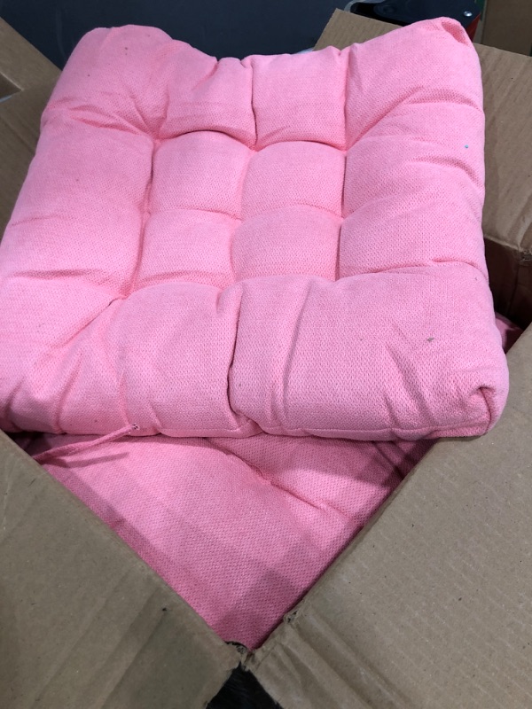 Photo 2 of 4 Pack Seat Cushion, Chair Cushion, Comfort Chair Pads, Chair Mat for Indoor, Outdoor Dining Chair, Office Chair, Desk Chair 16 Inch × 16 Inch × 4 Pack Pink