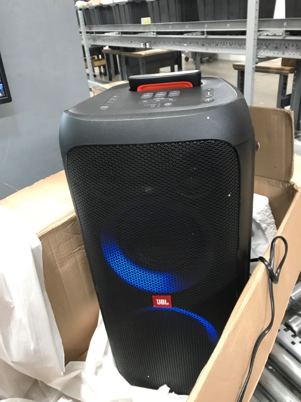 Photo 2 of Powers on Bluetooth fine works good *** JBL Partybox 310 - Portable Party Speaker with Long Lasting Battery, Powerful JBL Sound and Exciting Light Show,Black