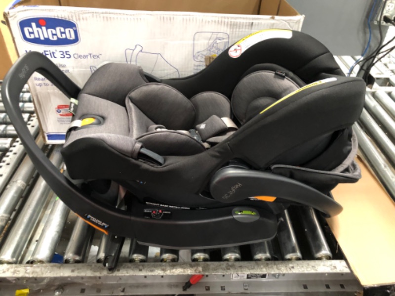 Photo 1 of Chicco KeyFit 35 Infant Car Seat and Base, Rear-Facing Seat for Infants 4-35 lbs, Includes Infant Head and Body Support, Compatible with Chicco Strollers, Baby Travel Gear | Onyx/Black
