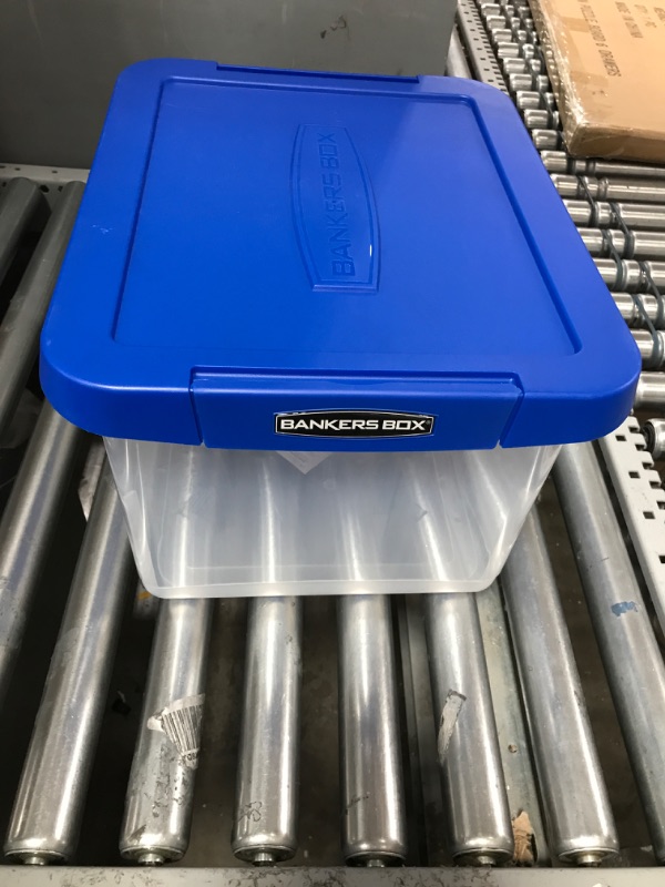 Photo 1 of Bankers Box Heavy Duty Plastic File Storage Box with Hanging Rails, Letter/Legal, 1 Pack (0086205)