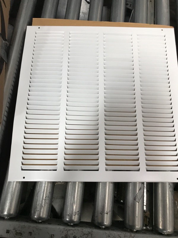 Photo 2 of 16"W x 16"H [Duct Opening Size] Steel Return Air Grille (AGC Series) Vent Cover Grill for Sidewall and Ceiling, White | Outer Dimensions: 17.75"W X 17.75"H for 16x16 Duct Opening 16"W x 16"H [Duct Opening]