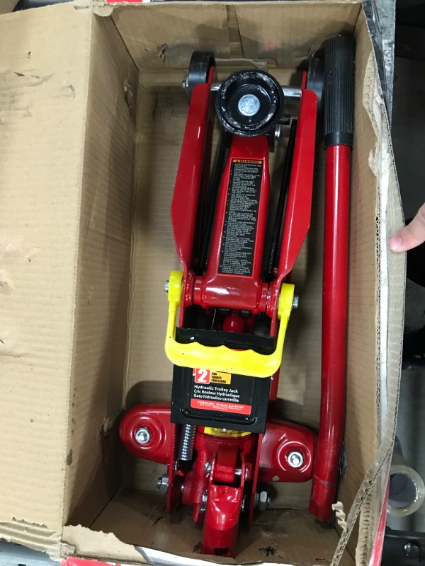 Photo 2 of BIG RED T82002-BR Torin Hydraulic Trolley Service/Floor Jack, 2 Ton (4,000 lb) Capacity, Red615268820026
