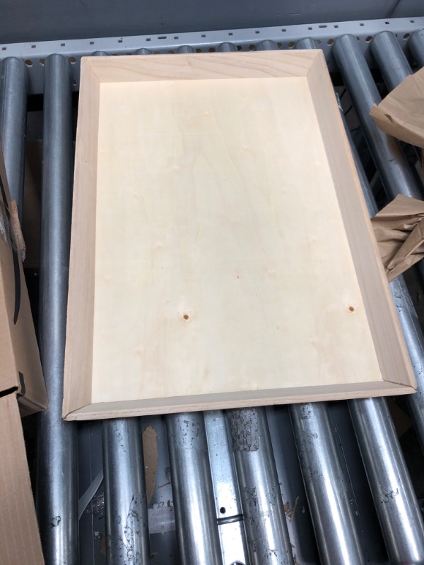 Photo 2 of ‘‘NOAH54’’ Heavy Duty Wooden Tray, PacknWood - Biodegradable Wood Serving Trays (22.7" x 15.7" x 1.75") PK210WOODTRAY54