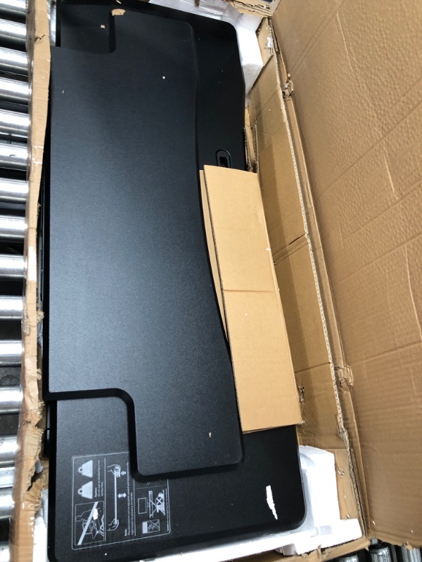 Photo 1 of TechOrbits Standing Desk Converter - 42 Inch MDF Wood, Adjustable Height Sit to Stand Up Desk Riser for Home Office - Computer, Laptop & Dual Monitor Workstation - Black Black 42 Inch