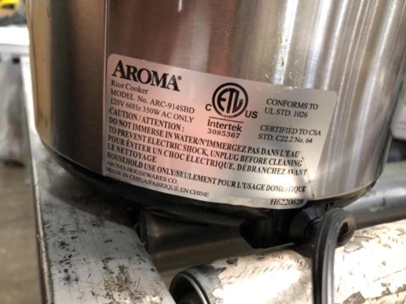 Photo 7 of (SEE NOTES) Aroma Housewares ARC-914SBD Digital Cool-Touch Rice Grain Cooker and Food Steamer, Stainless, Silver, 4-Cup (Uncooked) / 8-Cup (Cooked) Basic