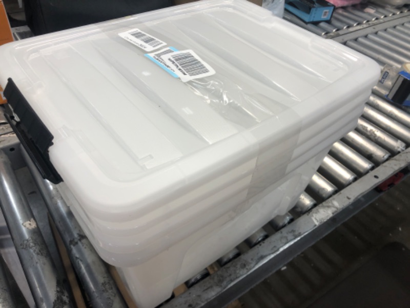 Photo 2 of *READ NOTES*IRIS USA 40 Qt. Plastic Storage Bin with Secure Lid and Latching Buckles, 4 Pack