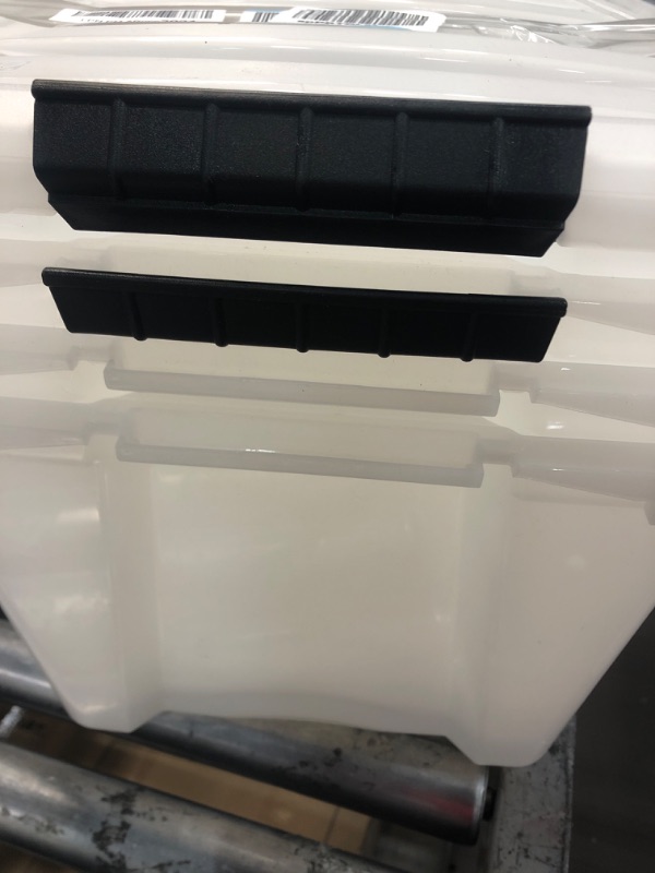 Photo 4 of *READ NOTES*IRIS USA 40 Qt. Plastic Storage Bin with Secure Lid and Latching Buckles, 4 Pack