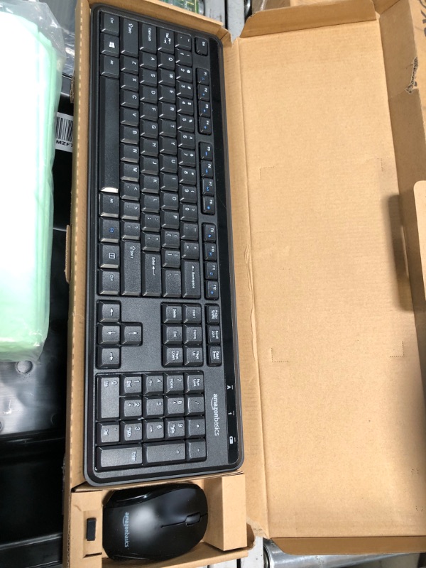 Photo 2 of Amazon Basics Wireless Computer Keyboard and Mouse Combo - Quiet and Compact - US Layout (QWERTY)