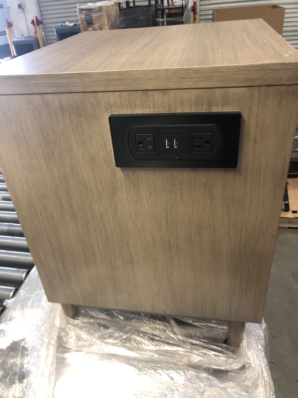Photo 1 of 18" x 20" x 25.5" 1 drawer night stand with power strip on left 
