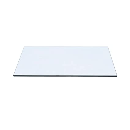 Photo 1 of 14" x 20" Rectangle Clear Tempered Glass Table Top 3/8" Thick - Flat Polish Edge
