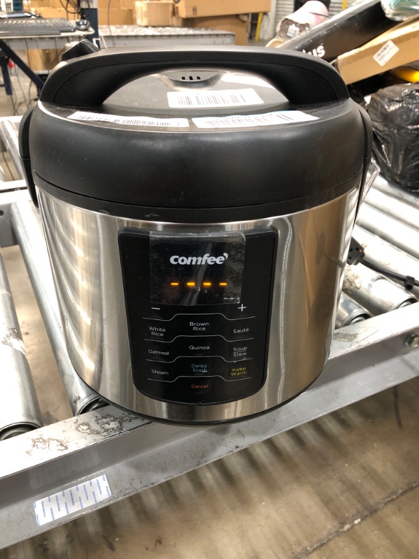 Photo 2 of COMFEE' Rice Cooker, 8-in-1 Stainless Steel Multi Cooker, Slow Cooker, Steamer, Saute, and Warmer, 5.2 QT, 20 Cups Cooked(10 Cups Uncooked), Brown Rice, Quinoa and Oatmeal, 8 One-Touch Programs 20-cup cooked/10-cup uncooked