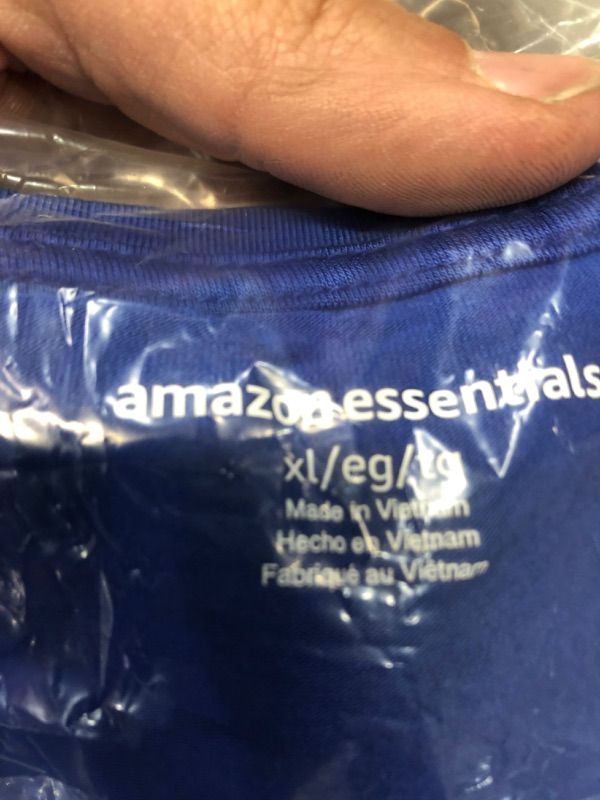 Photo 1 of Amazon Essentials Women's Relaxed-Fit Short-Sleeve V-Neck Tunic (Available in Plus Size) Rayon Blend Cobalt Blue X-Large
