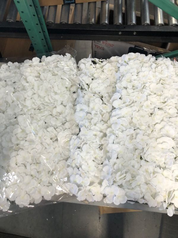 Photo 1 of 12 PCS Flower Wall Panel Artificial Flowers Wall Decoration 24" x 16" white 