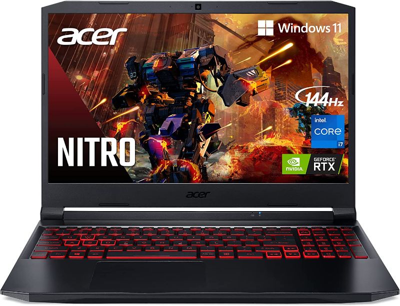 Photo 1 of Acer Nitro 5 AN515-57-79TD Gaming Laptop | Intel Core i7-11800H | NVIDIA GeForce RTX 3050 Ti Laptop GPU | 15.6" FHD 144Hz IPS Display | 8GB DDR4 | 512GB NVMe SSD | Killer Wi-Fi 6 | Backlit Keyboard
