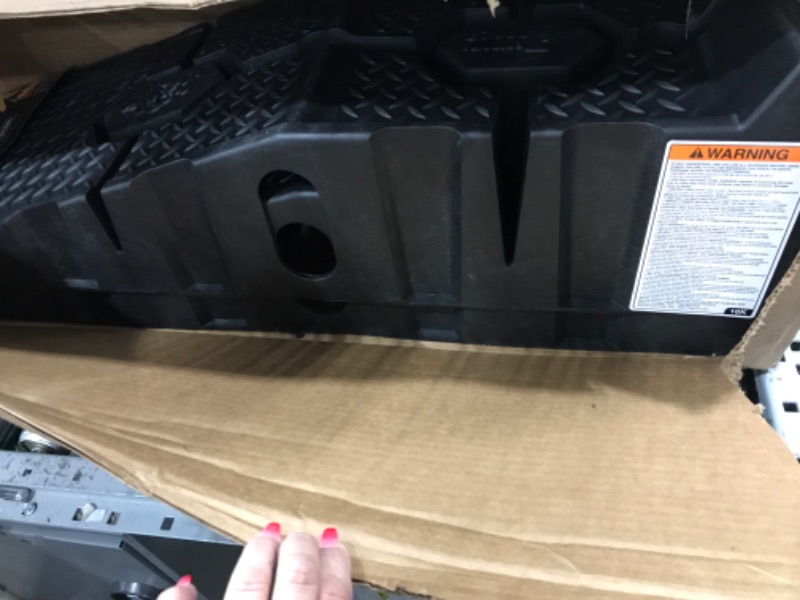 Photo 1 of FloTool RhinoGear 11912RCMI 4 Piece RhinoRamp Vehicle Ramp Pair (16,000lb. GVW Capacity) and Wheel Chock Pair Bundle, Black MAX Bundle