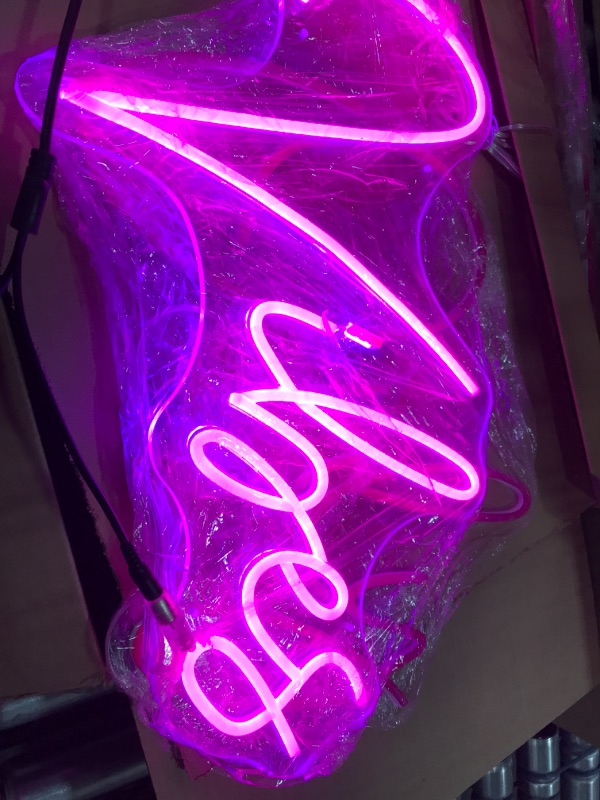 Photo 6 of *** POWERS ON *** Good Vibes Only Neon Sign LED with Dimmable Neon Night Bedroom Home Wall Decor Bachelorette Party Birthday Wedding Bar Club Decor Reusable Large Neon Signs Pink      