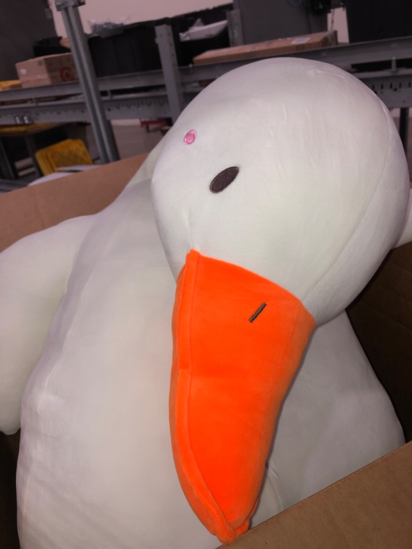 Photo 2 of Bidtrum 5.5lbs Weighted Goose Stuffed Animal, 63" Super Soft and Cute Giant White Goose Plush Pillow Duck Stuffed Animal,Great Gifts for Mother’s Day Valentine's Day Christmas Birthday(White, 63 inch) White 63"/5.5lbs