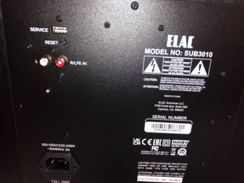 Photo 3 of **TURNS ON BUT NO SOUNDS**
NEW ELAC Debut 2.0 SUB3010 400 Watt Powered Subwoofer, Black