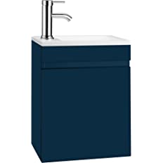 Photo 1 of 16" Bathroom Vanity W/Sink Combo for Small Space, Wall Mounted Bathroom Cabinet (Blue)