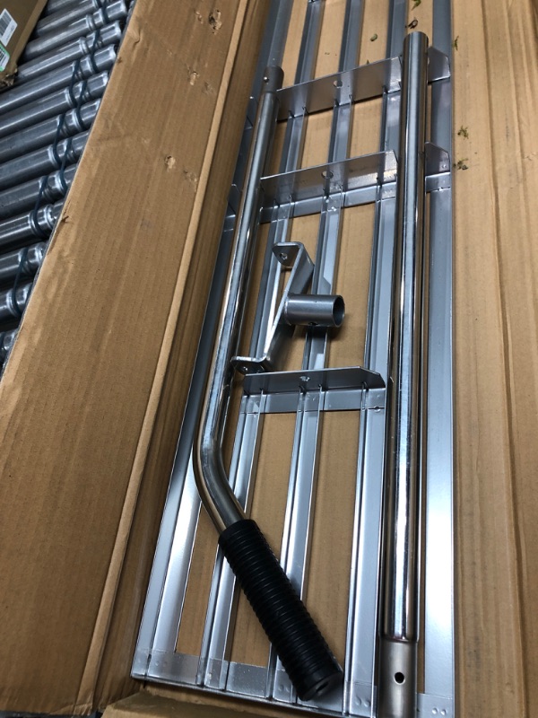 Photo 1 of FXW Lawn Leveling Rake 45" 6.5ft Lawn Leveler Ground Full Stainless Steel Leveling Rake Landscape Rake Topdressing Spreader Levelawn Tool for Backyard, Garden, Golf Couse, Farm, Pasture 45”×10“-6.5FT